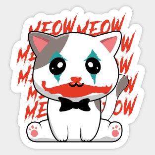 Cute Clown Cat Sticker